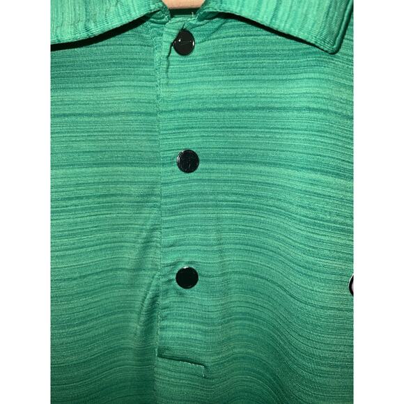 Nike Tiger Woods Collection Polo Mens XL Shirt Golf Dri-FIT Green Snap Front - Picture 2 of 8